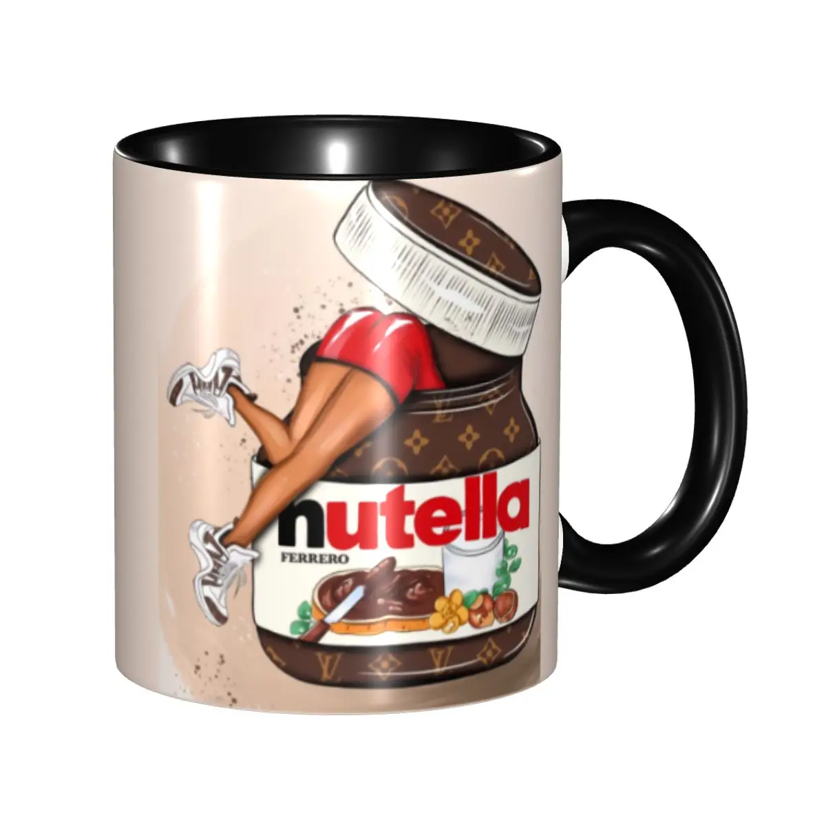 Italy Nutellas Jar Coffee Mugs DIY Customized Ceramic Tea Milk Mug