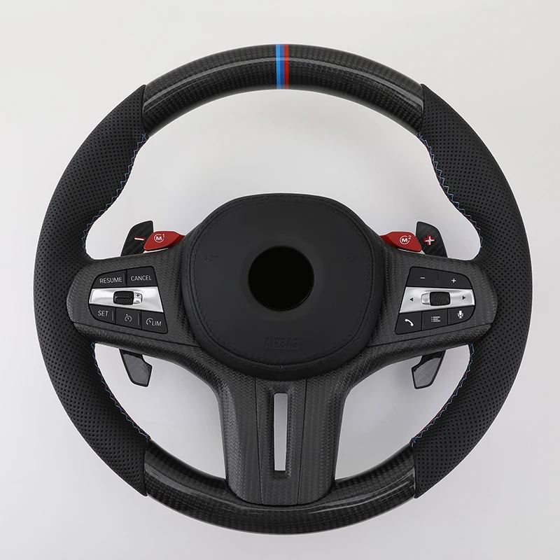 With M Performance Paddle Shifters Forged Carbon Fiber Car Steering Wheel for BMW G38 G25 G30 G80 G82 G20 G01 G02 G11 G12 G15