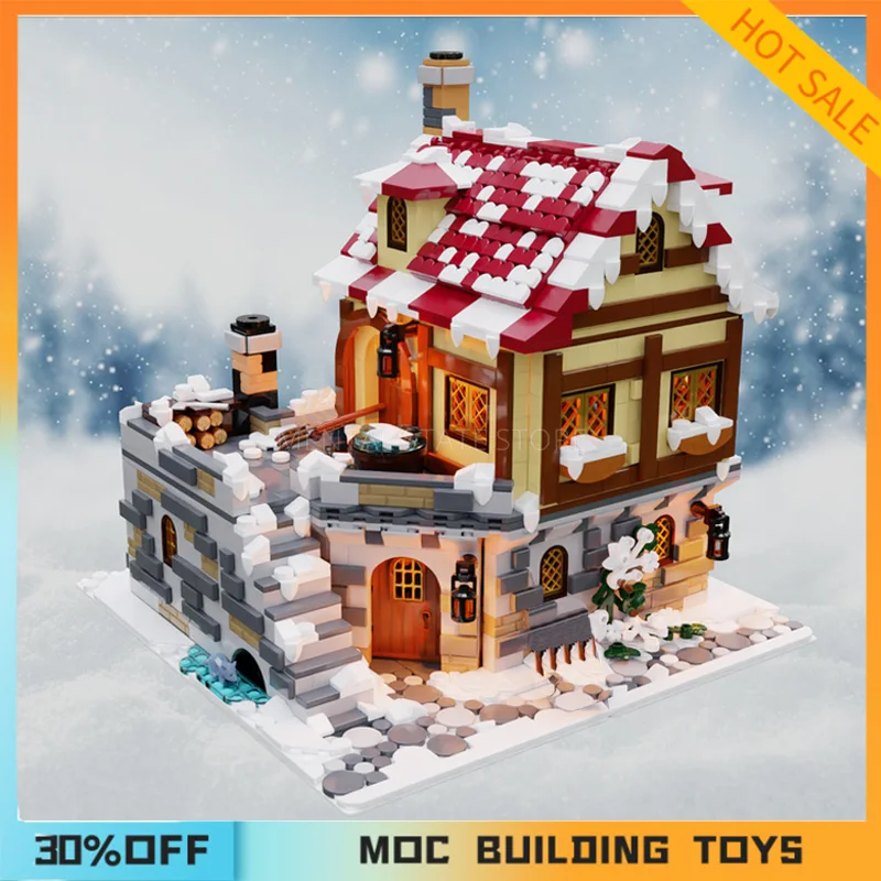 

2458PCS Customized MOC The Tavern Under the Snow Street View Building Blocks Technology Bricks DIY Creative Assembly Toys Gifts