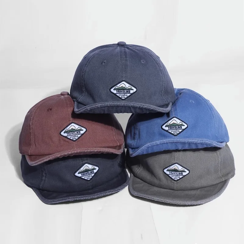 

Джинсовая Бейсболка Стираный Короткий Мягкий Козырек Потертый Патч Большая Голова Регулируемая Дышащая Унисекс