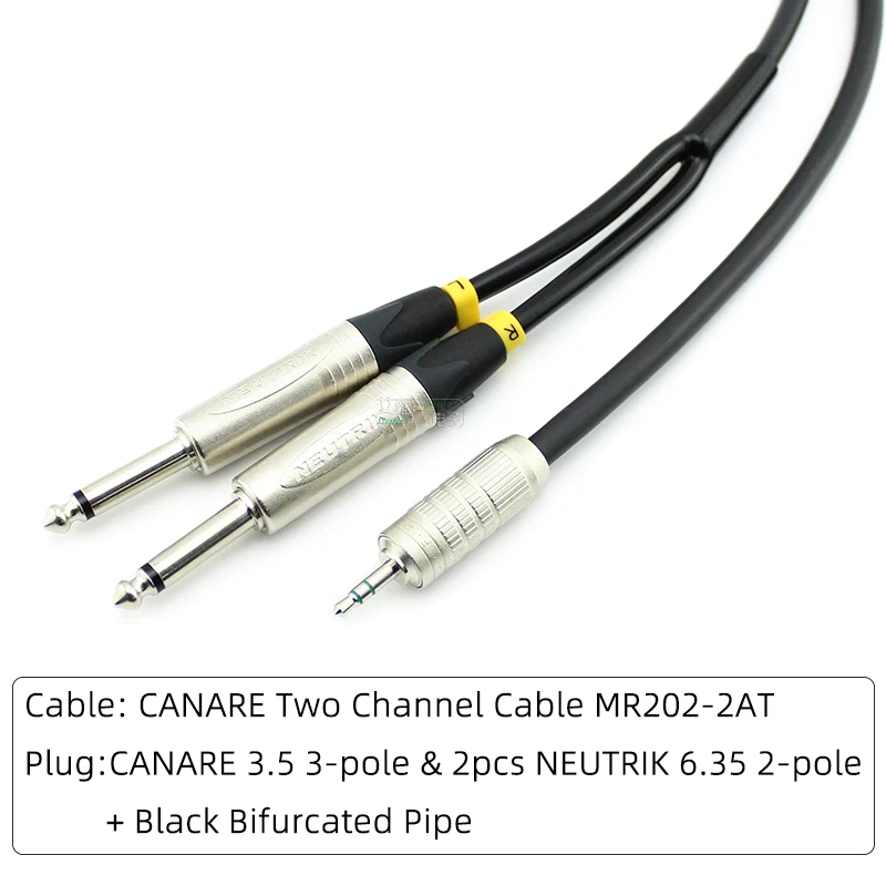AVSSZ 잭 3.5mm 듀얼 6.35mm 1/4in 2 극 플러그 오디오 라인 MR202-2AT NP2X F-15 컴퓨터 믹서 듀얼 채널 스피커 케이블