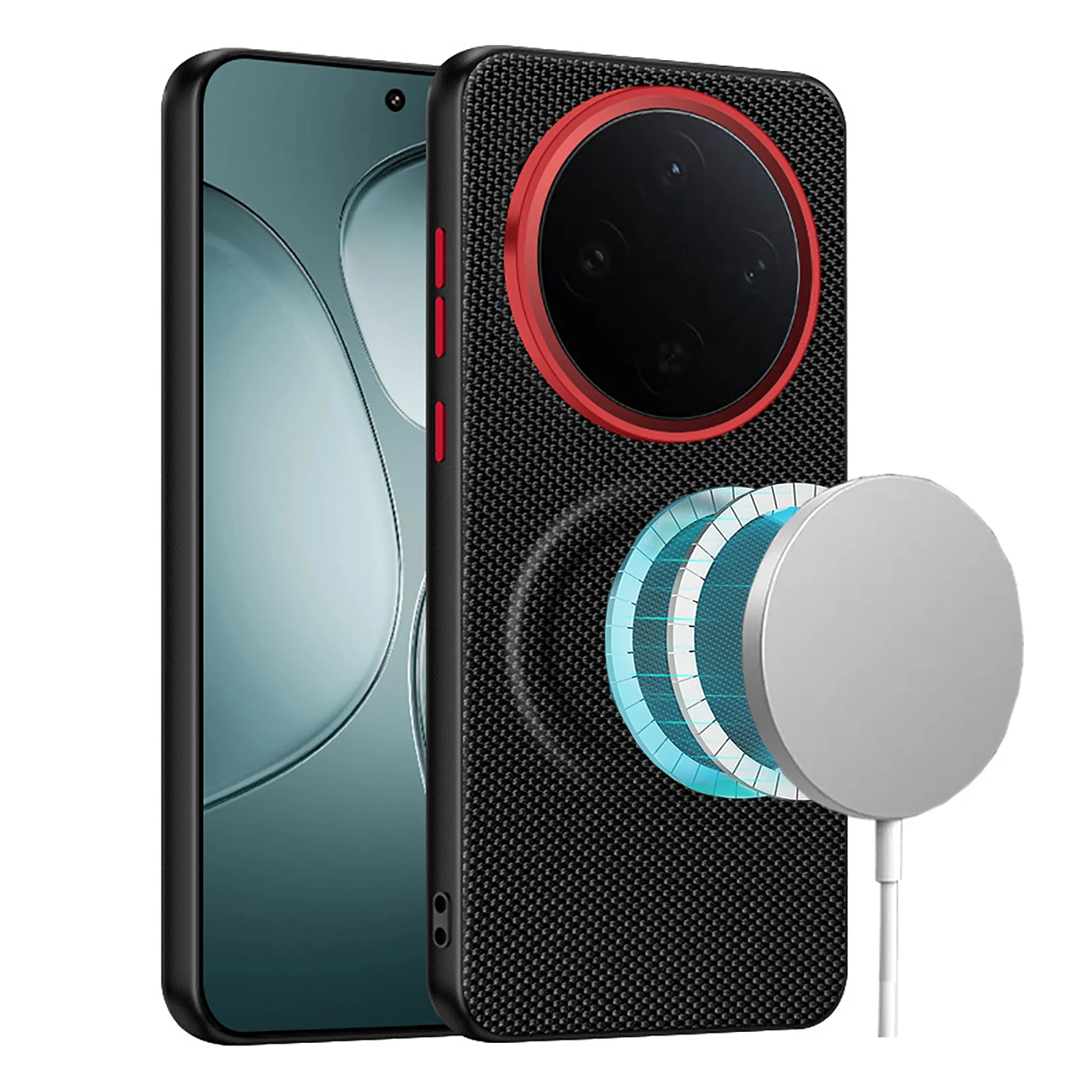 

for Xiaomi 17 Ultra Case [ Magnetic Wireless Charging] [Camera Protection] Nylon Fiber Shockproof Soft Edge Hard Back Cover