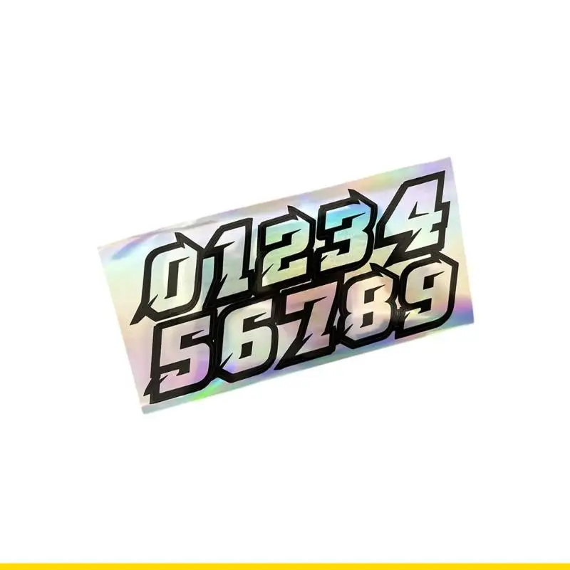 

SZCH Rainbow Motorcycle Racing Number Stickers Waterproof UV Resistant Adhesive Decals