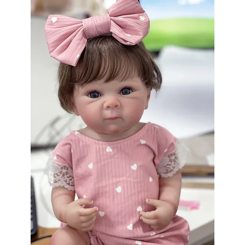 45Cm Realistische Reborn Baby Pop Bettie Zacht Lichaam Pasgeboren Afgewerkt Haar Gewortelde Pop Kinderen Baby Cadeau Poppen