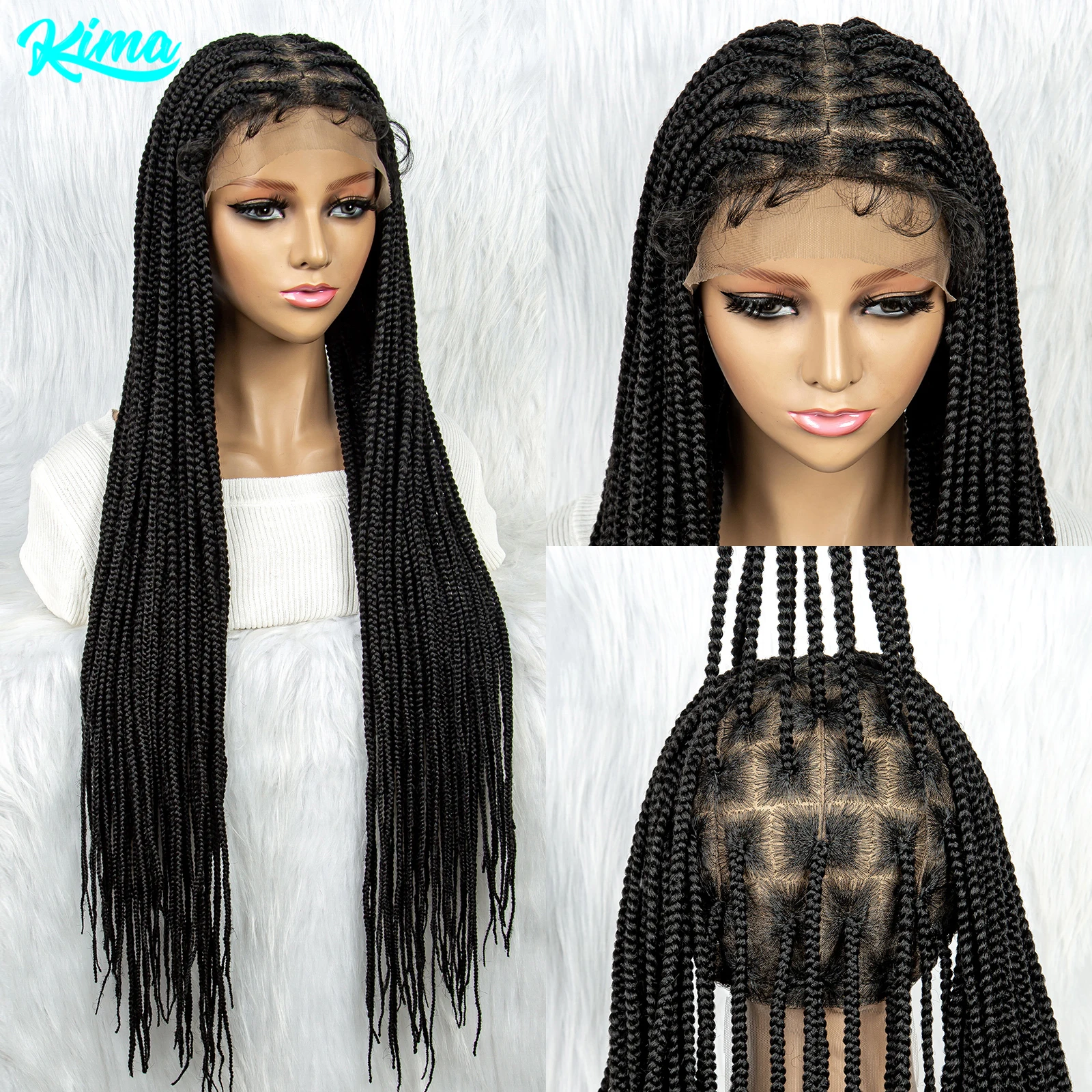 

Full Lace Braided Wigs Synthetic Lace Front Wig Braid African With Baby Hair Braided Lace Front Wigs Knotless Box Braided Wig