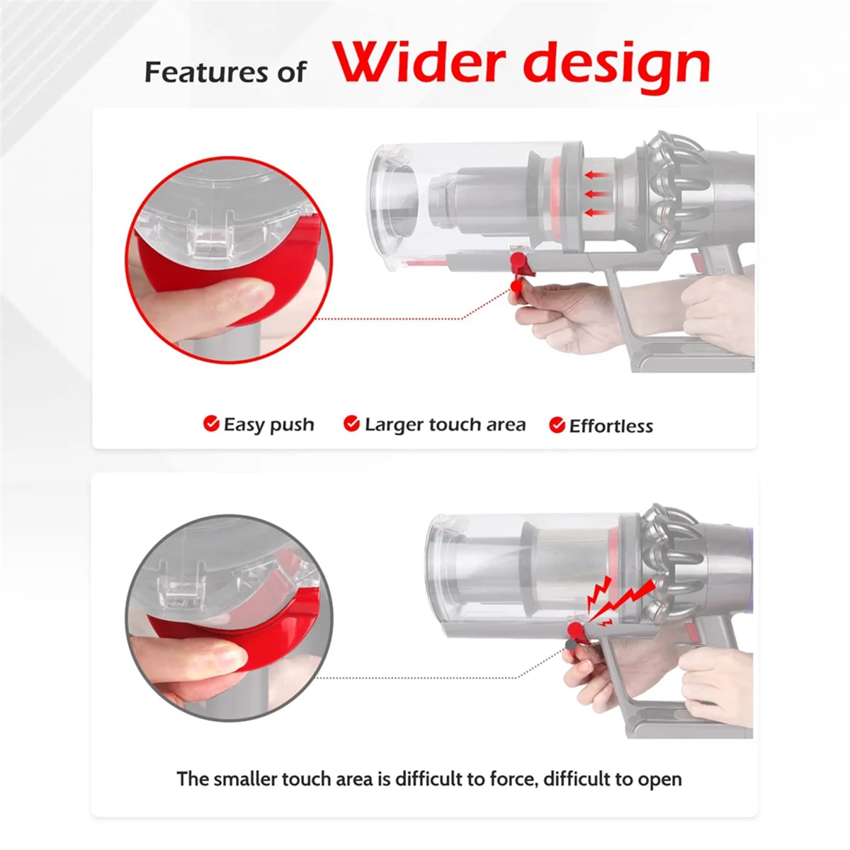 A20M สําหรับ V11 V15 SV14 SV15 SV22 สูญญากาศฝุ่นถังด้านบนคงที่แหวนปิดผนึก + ถังเก็บฝุ่น Trigger SWITCH เปลี่ยนชิ้นส่วน
