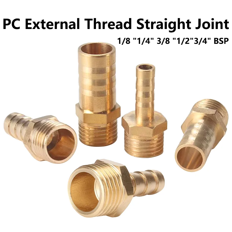 3/4 BSP Male Thread  Pagoda Connector Hose Barb Connector Hose Tail Thread PC Brass Water Pipe Fittings 6 8 10 12 14 16mm