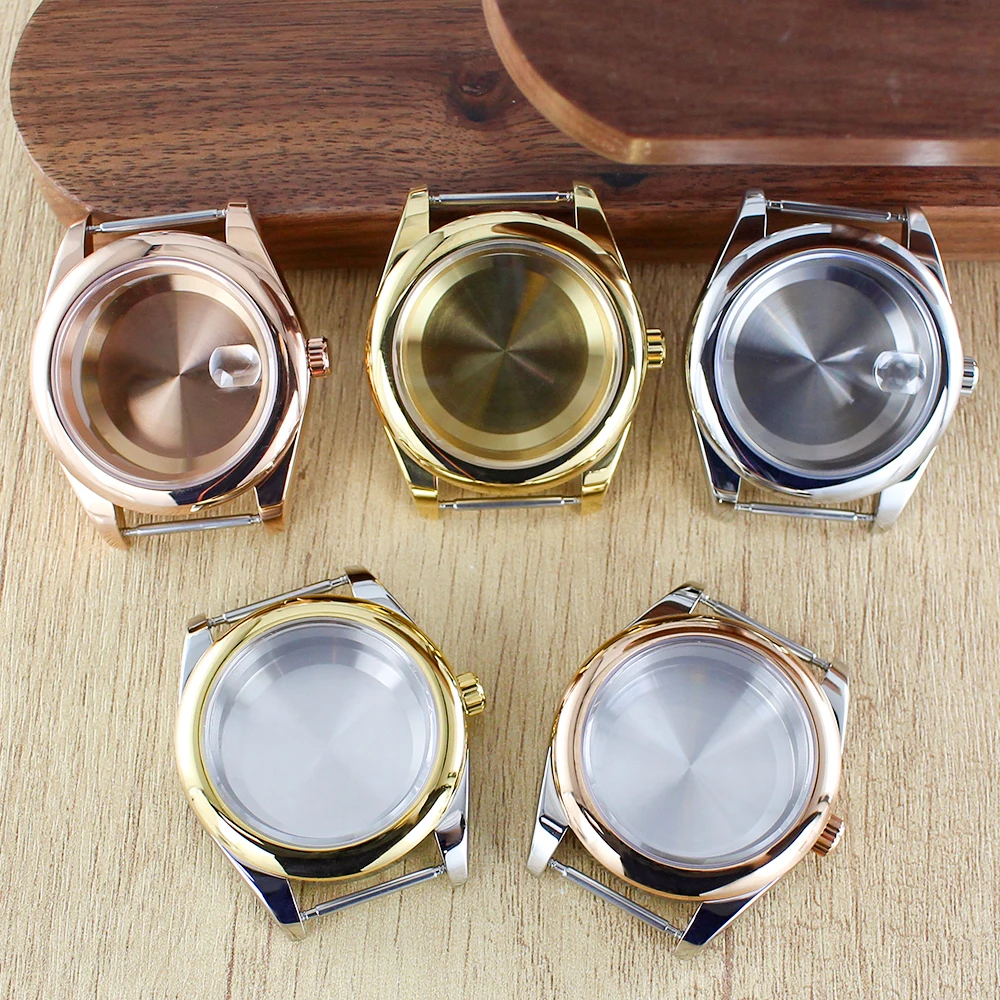 36 مللي متر/39 مللي متر موضة والعتاد شطبة حافة مستديرة ساعة حافظة الياقوت الزجاج ل Nh35 Nh36 Nh70 Nh72 8215 Movt 28.5 مللي متر الطلب DJ SK وزارة الدفاع أجزاء