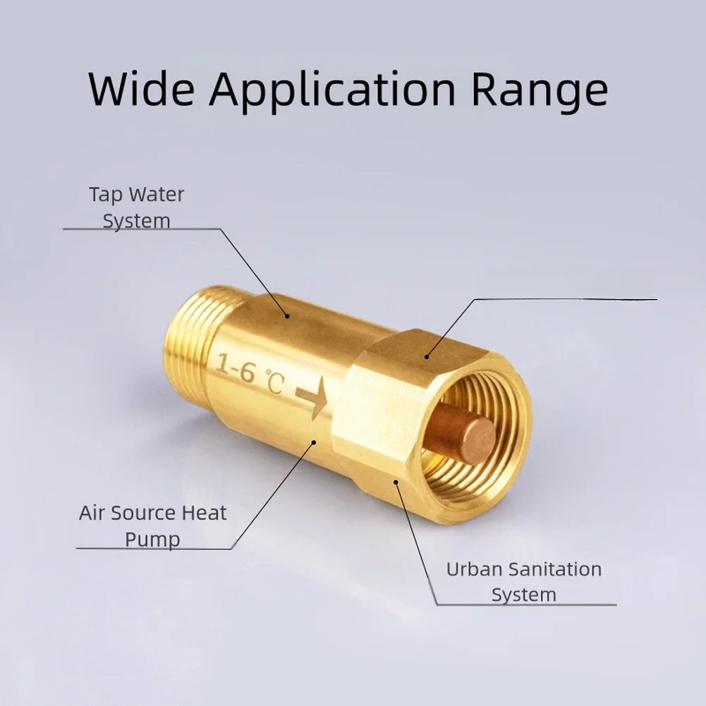 

DN15 1-6℃ Heavy Duty Brass Anti Freeze Valve Outdoor Pipe Frost Protection Temperature Compatible with G1/2 Thread Plumbing part
