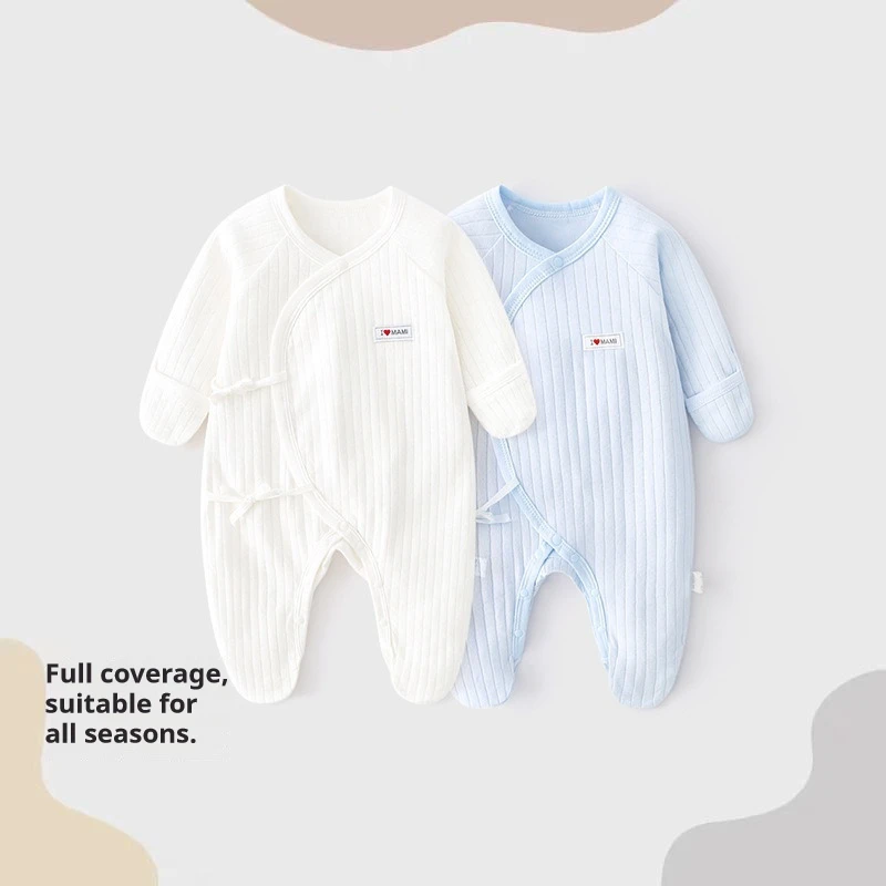 Hand-wrapped foot onesie cotton butterfly clothes newborn baby monk Ha Yi climbing