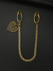 24ins long pants trucker biker jean12mm flat chainmail chain skeleton heart charms oval carabiner keychain bronze Punk