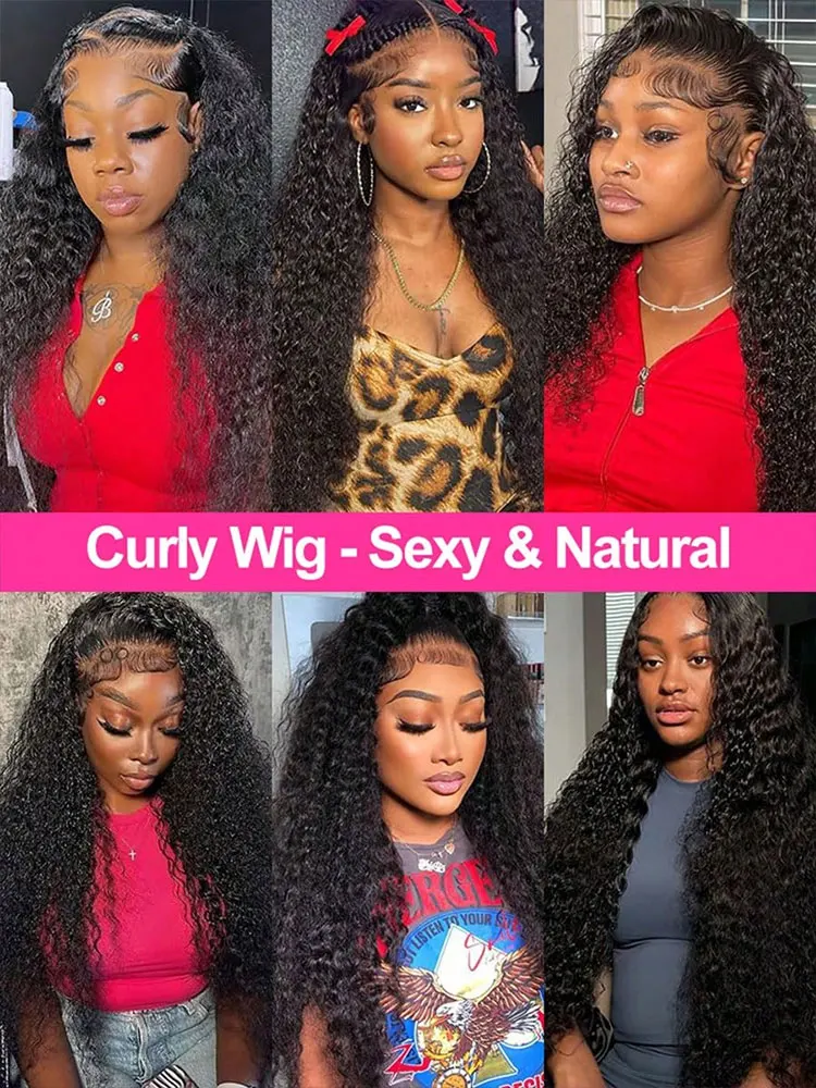 13x6 Jerry  Curly Human Hair Wigs 36 inch Long 13x4 HD Lace Frontal Human Hair Wigs Jerry Water Curly Wave Lace Front Wigs