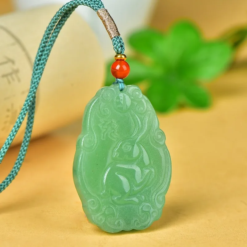 

Boutique Dongling Jade Front Rabbit Infinite Jade Pendant Same for Men and Women