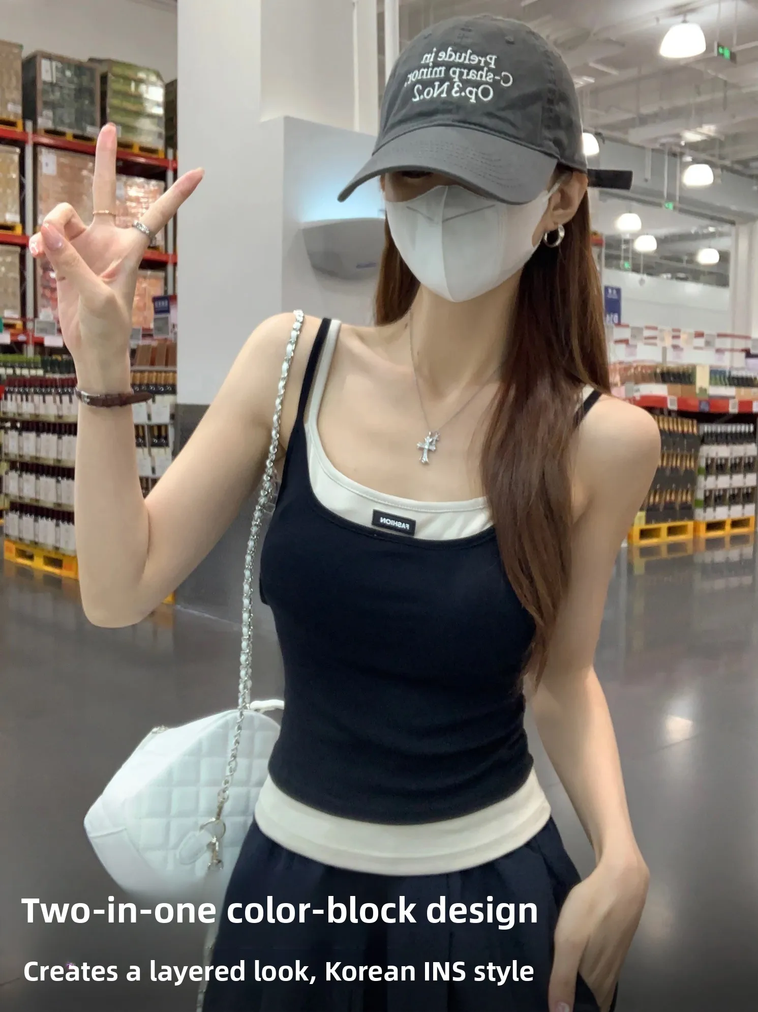 Women's 95 Cotton Camisole Tank Top Summer New Style Base Layer Inner Wear Outer Wear Slim Fit Shirt Simple Style Casual Wear