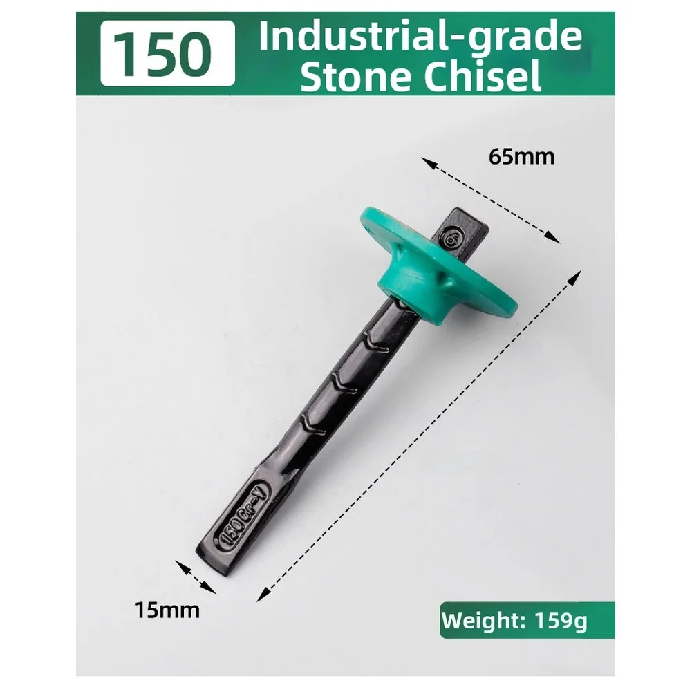 Steel Chisel for Masonry Use Heat Treated High Carbon Blade with Comfort Grip and Hand Guard 150mm 200mm 250mm 300mm
