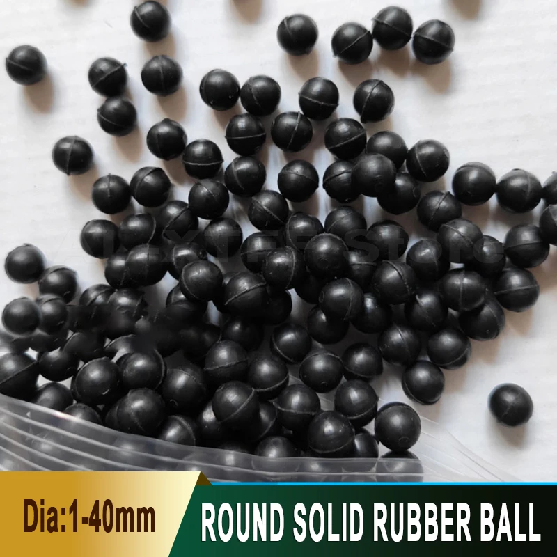 

Round Solid Black Rubber Ball With A Diameter of 1/2/2.5/3/3.5/4/4.5/4.76/5/5.3-40mm Industrial DIY Parts Toy Gun Rubber Bullet