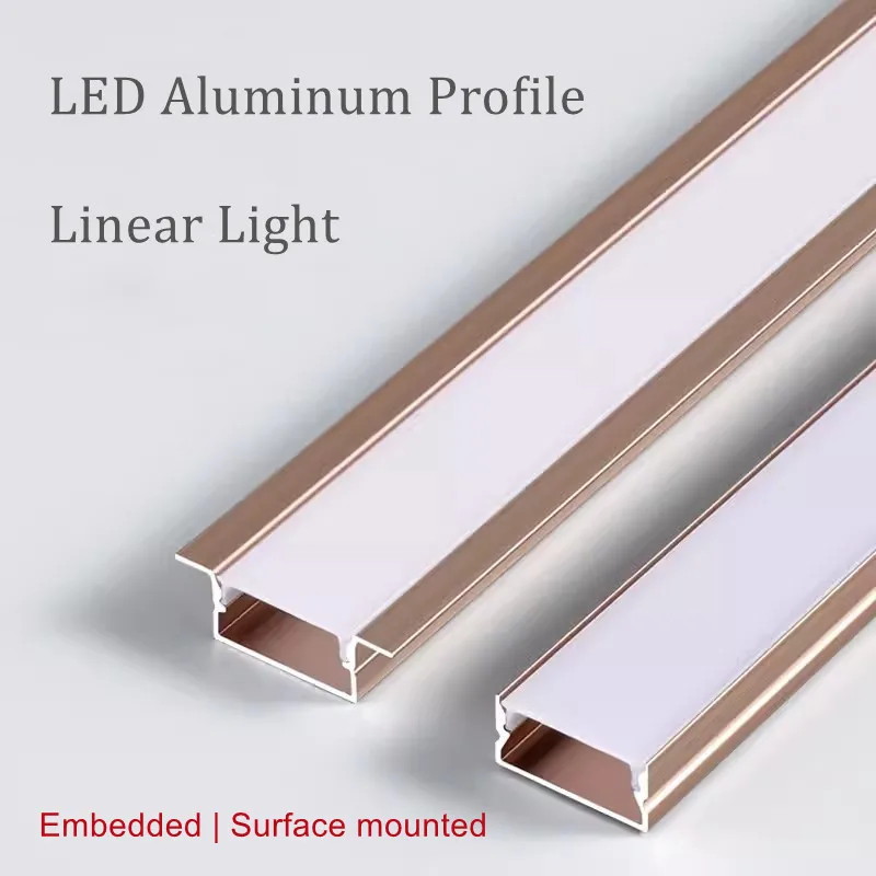 Aluminum Led Profile Linear Light Hard Bar Light Embedded for Home Room Wall Floor Engineering Decor Surface-Mounted Led Lamp