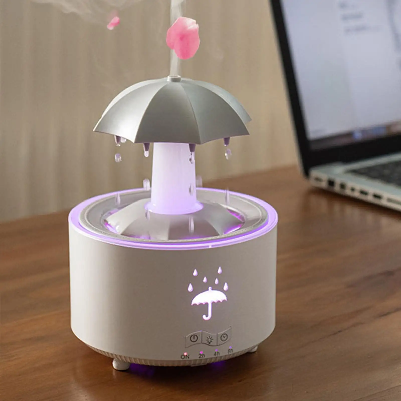 Aroma Humidifier Essential Oil Diffuser Water Drop Design 300ml Mist Maker with Remote Control Silent Operation 7 LED Colors for