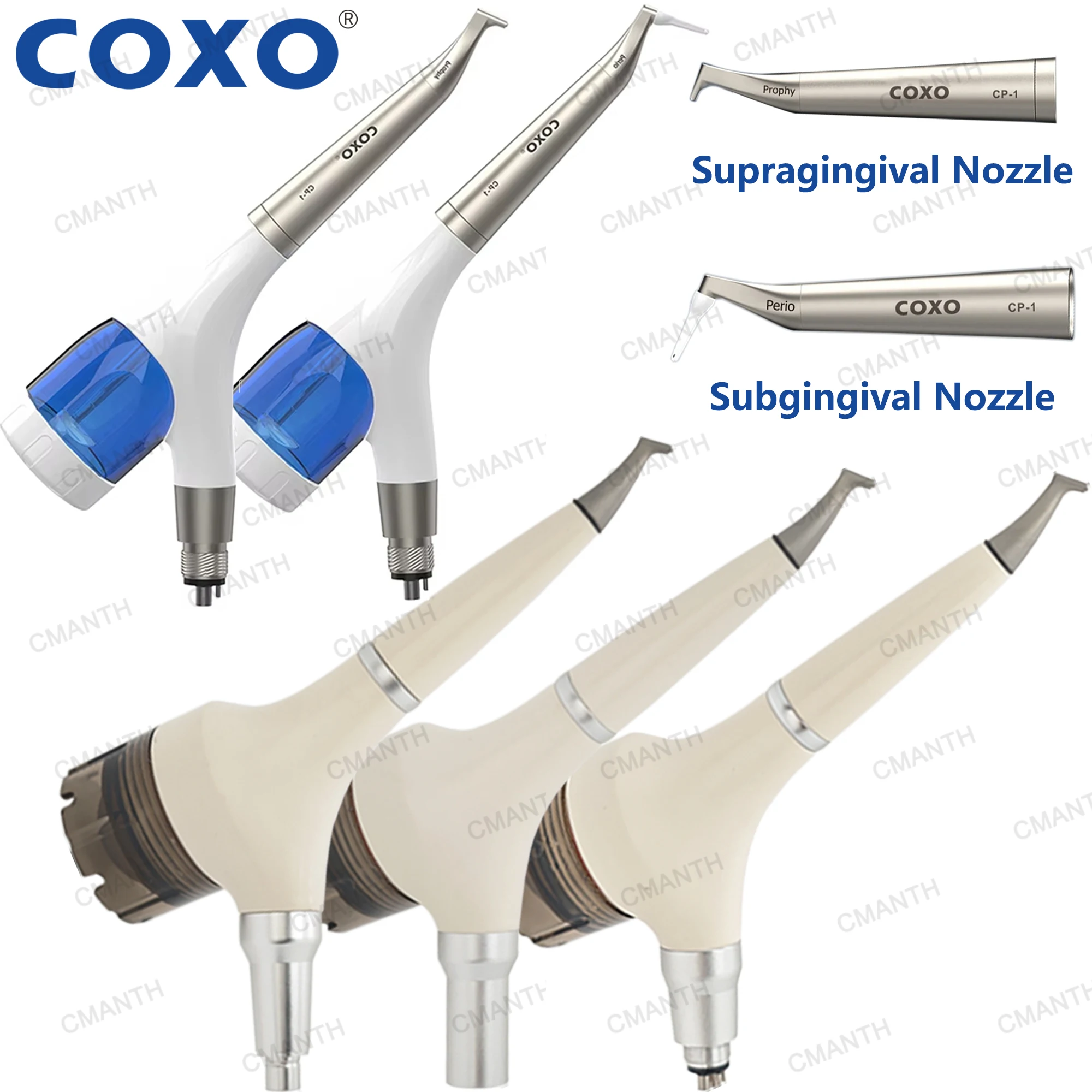 

Стоматологический воздушно-абразивный аппарат COXO CP-1 (2-в-1) для наддесневной/поддесневой полировки зубов, Prophy Jet, 2/4 отверстия, тип KV QD, инструменты для полировки зубов воздушным потоком