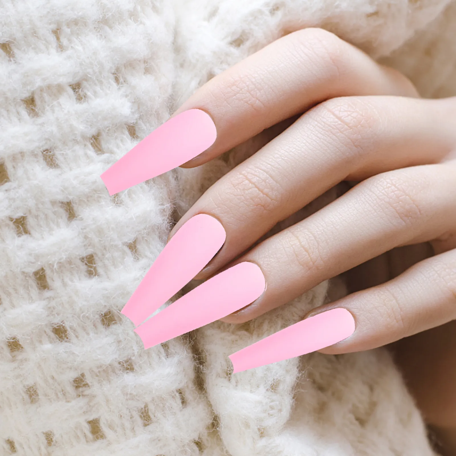 100Pcs Long Ballerina False Nails Matte Extra Long Coffin Nail Tips Full Cover Press on Nails Manicure Nail Tips