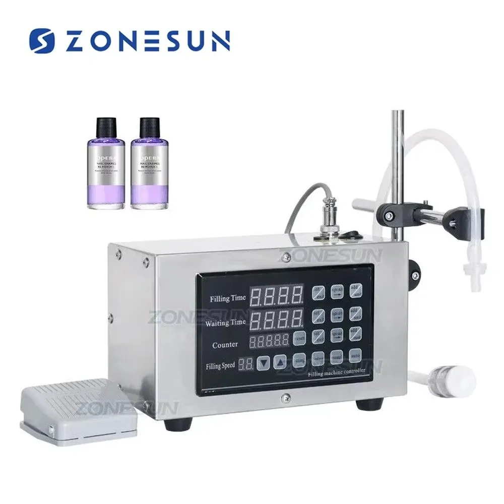 ZONESUN GFK-280 Semi Automatic Single Head Diaphragm Pump Liquid Filling Machine for Perfume Oils Cosmetics High