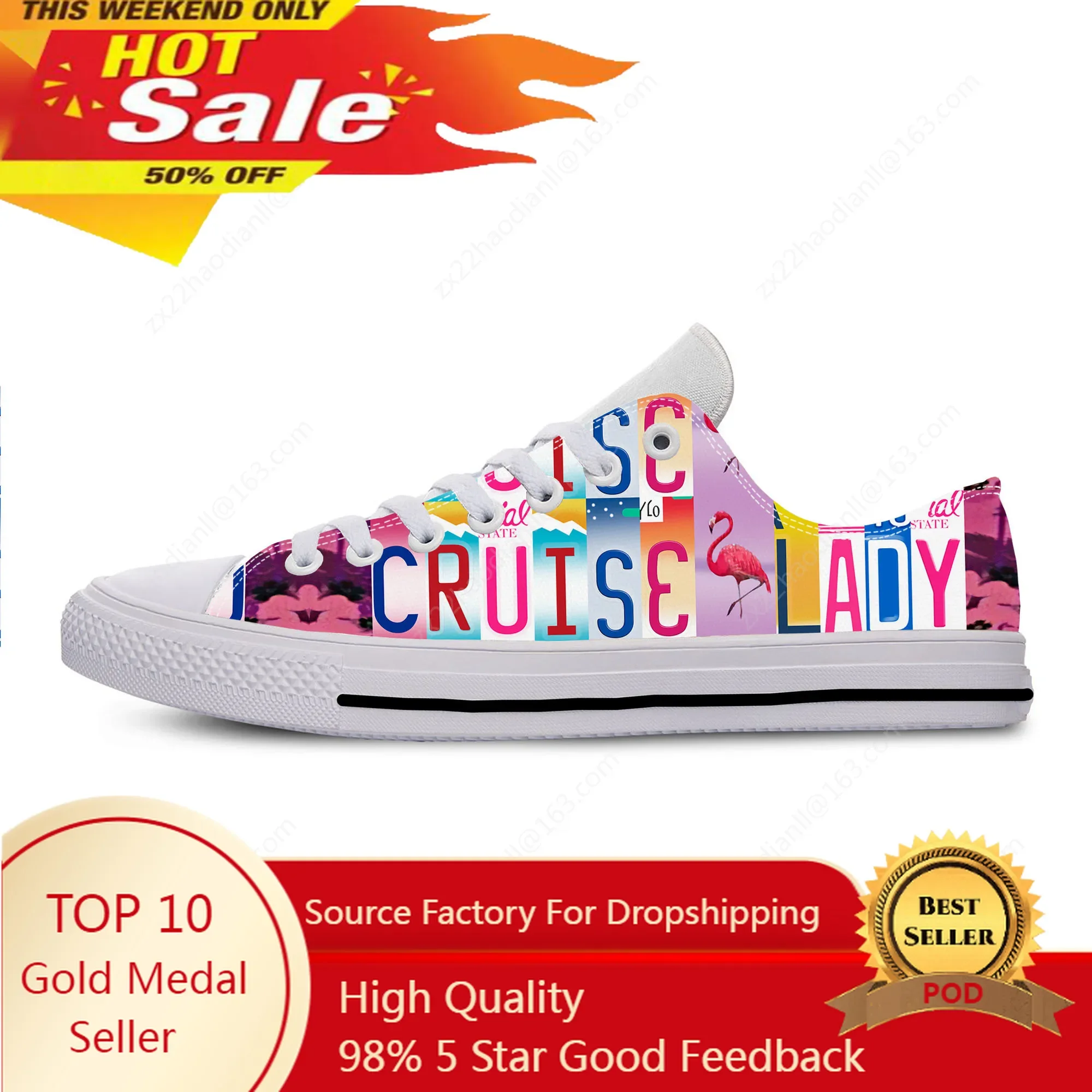 Cruise Lady Flamingos Zapatillas bajas para hombre, mujer, adolescente, zapatos casuales, zapato para correr de lona, zapato ligero de diseñador con estampado 3D