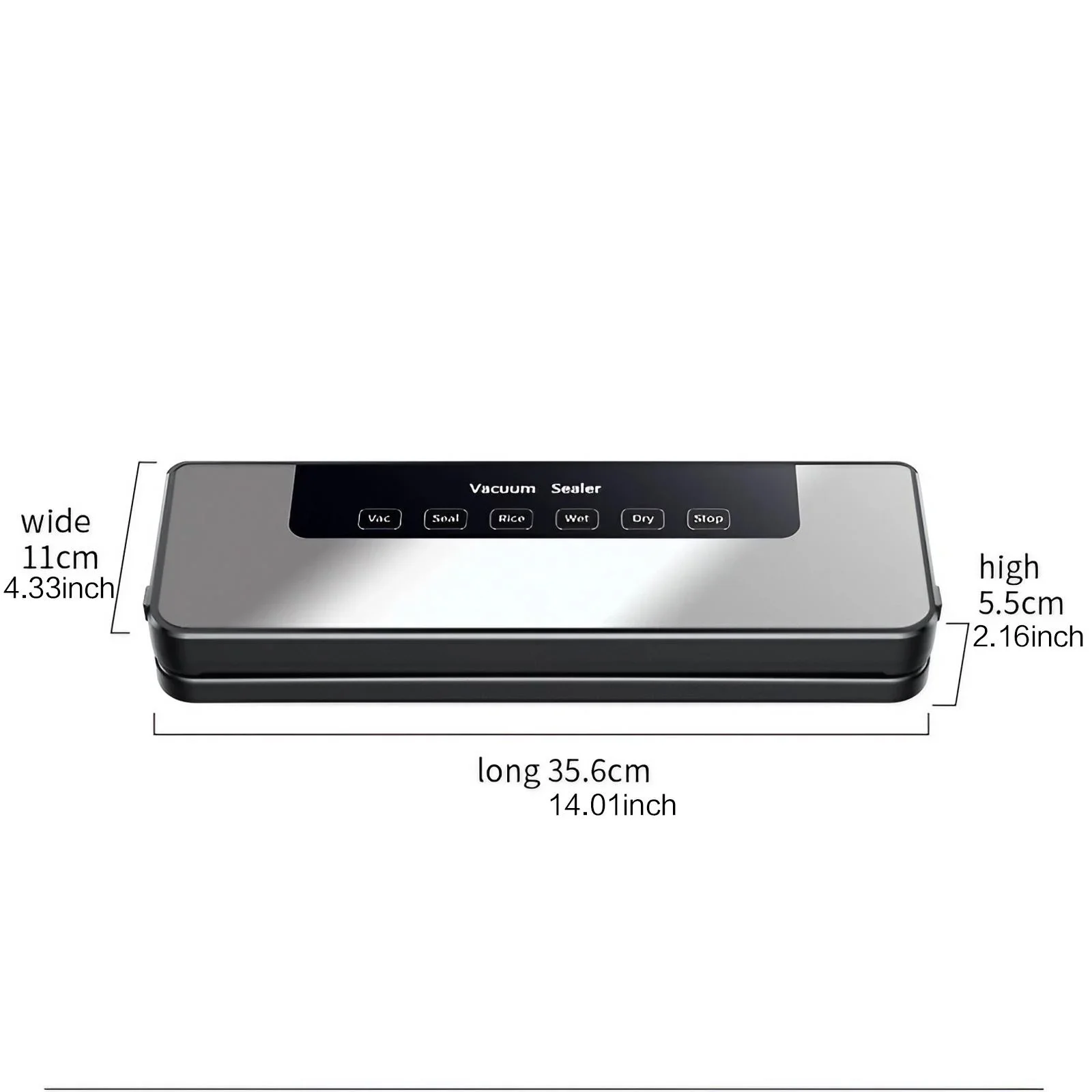 Electric Food Vacuum Sealer Machine Automatic Food Saver Equipment 65kPa Suction Power Dry Wet Oil Powder Functional Modes Household Kitchen Appliance for Meat Vegetable Fruit Storage Packaging Freshness