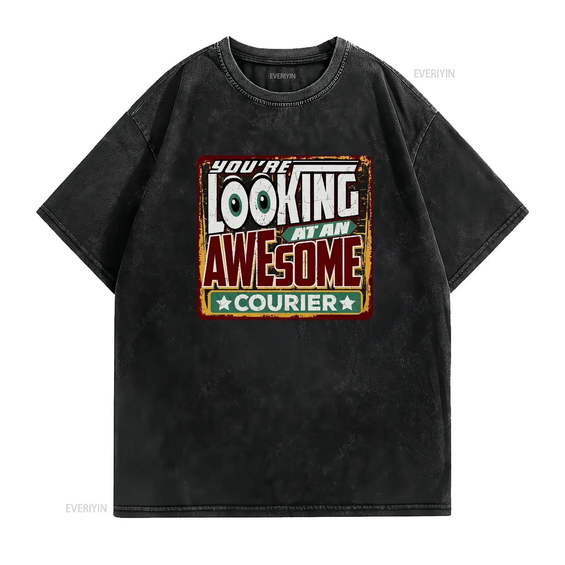 Youre Looking at an Awesome Courier Mens T Shirt 100 Cotton vintage Washed Soft Casual Breathable Top For Everyday Wear
