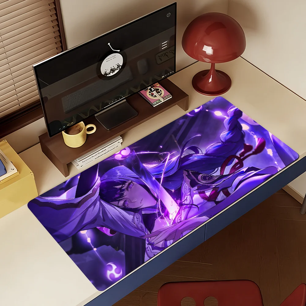 Genshin Impact Raiden Shogun Mouse Pad Non-slip Rubber Gamer Balance Computer Mat Decoracion Deskmat Laptop Office Large view 4