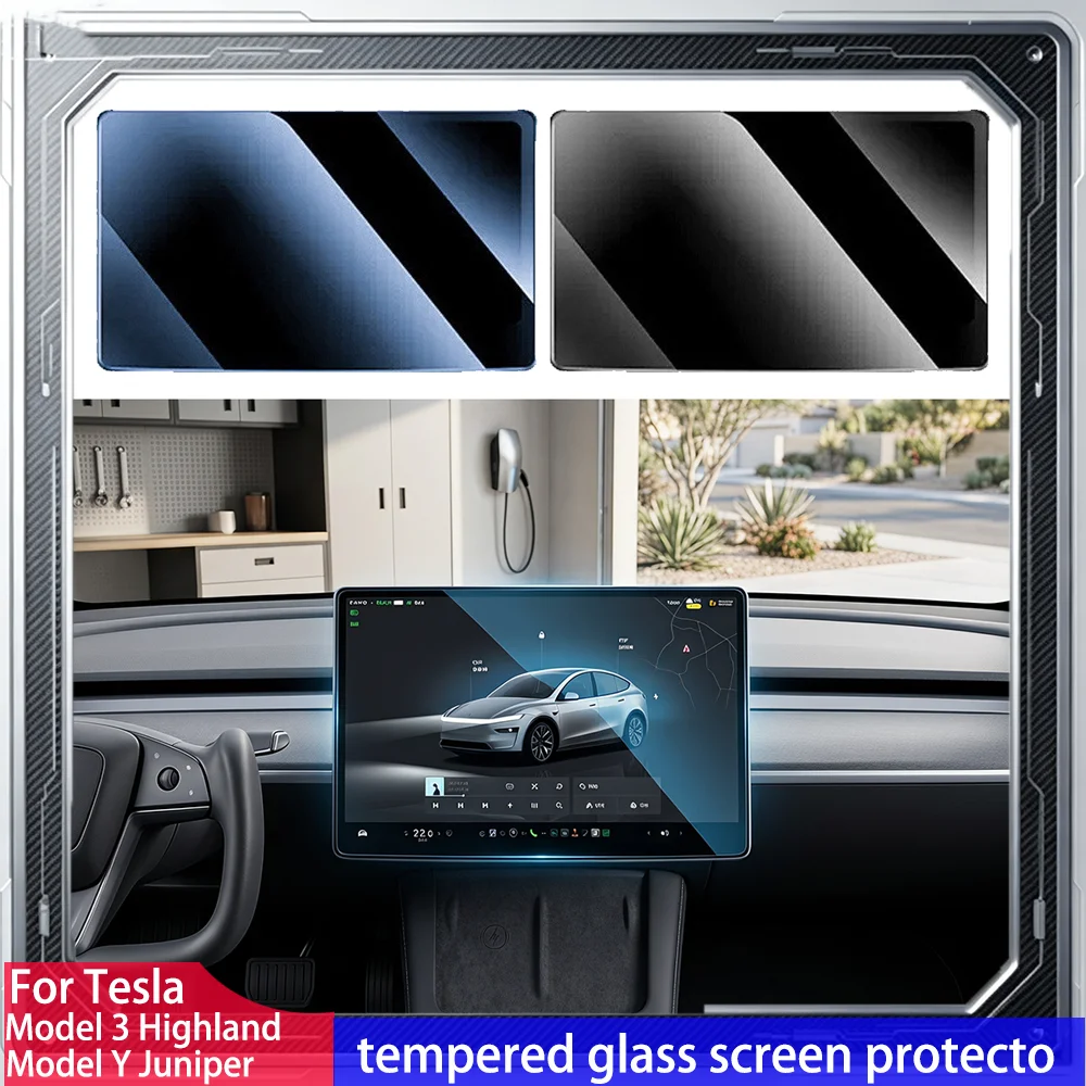 For Tesla Model 3 Highland 2024-2026 Y Juniper HD Tempered Glass Film Screen Protector Navigation Protective Cover Accessories
