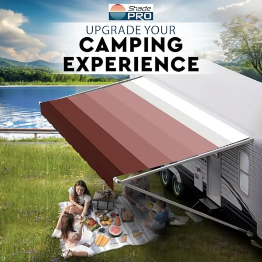 ShadePro - استبدال قماش المظلة RV - فينيل عالي التحمل مقاوم للعوامل الجوية - مظلة خارجية عالمية لمقطورة التخييم والمحرك #5