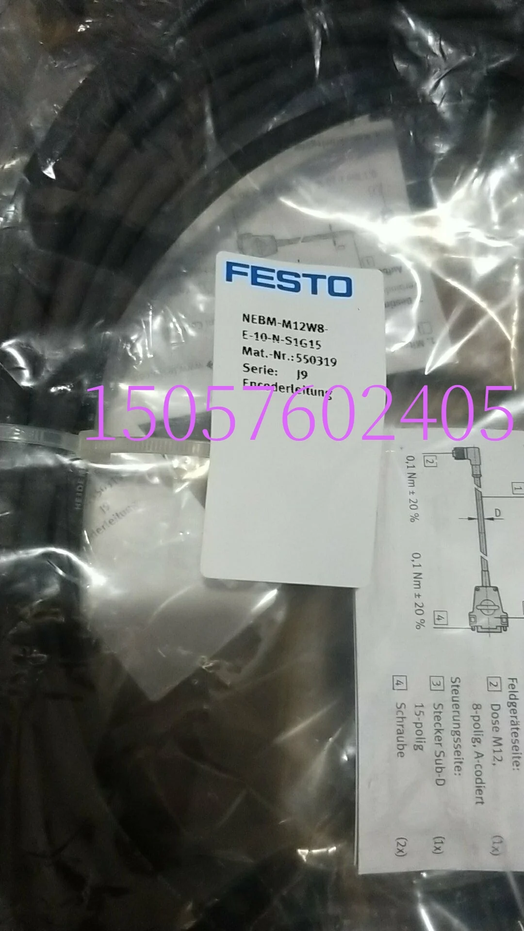 

FESTO FESTO Cable 550319 NEBM-M12W8-E-10-N-S1G15 In Stock