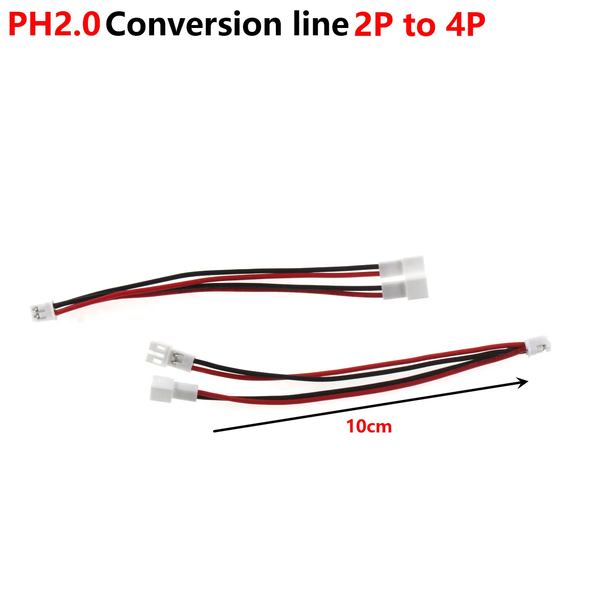 5pcs PH2.0-2P 2P to 4P one-minute two-plug conversion cable 2P male/female conversion cable extension cable