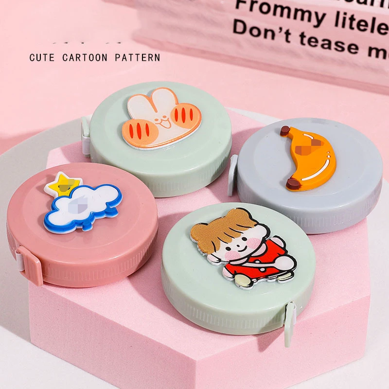 CHEN LIN 1 Roll 150cm Cute Cartoon Mini Measuring Tape Measures Portable Retractable Ruler Multifunction Children Height Ruler