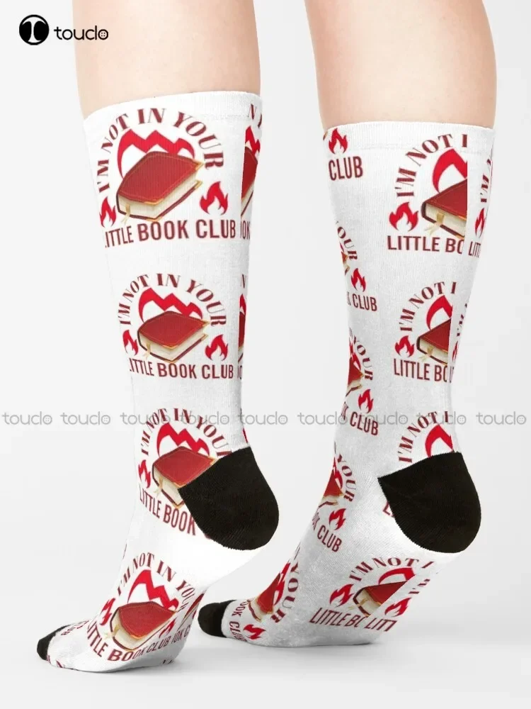 أنا لست في جوارب نادي الكتاب الصغير الخاص بك جوارب البيسبول الوردية شخصية مخصصة للجنسين الكبار في سن المراهقة الشباب الجوارب 360 °   الطباعة الرقمية