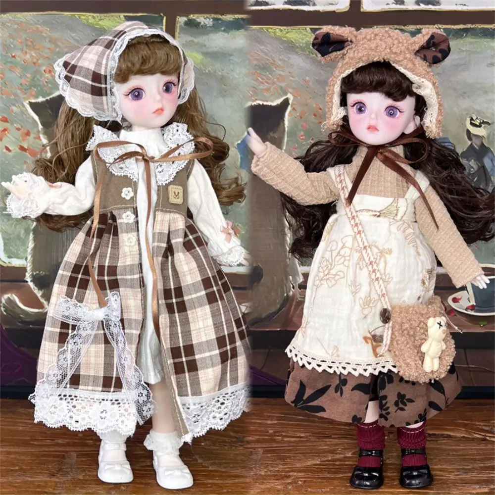 1 Set 1/6 SD 30cm Bjd Doll with Clothes Long Hair Multi-style Dress Up BJD Dolls Anime Attractive Eyes Makeup Ball Joint Doll