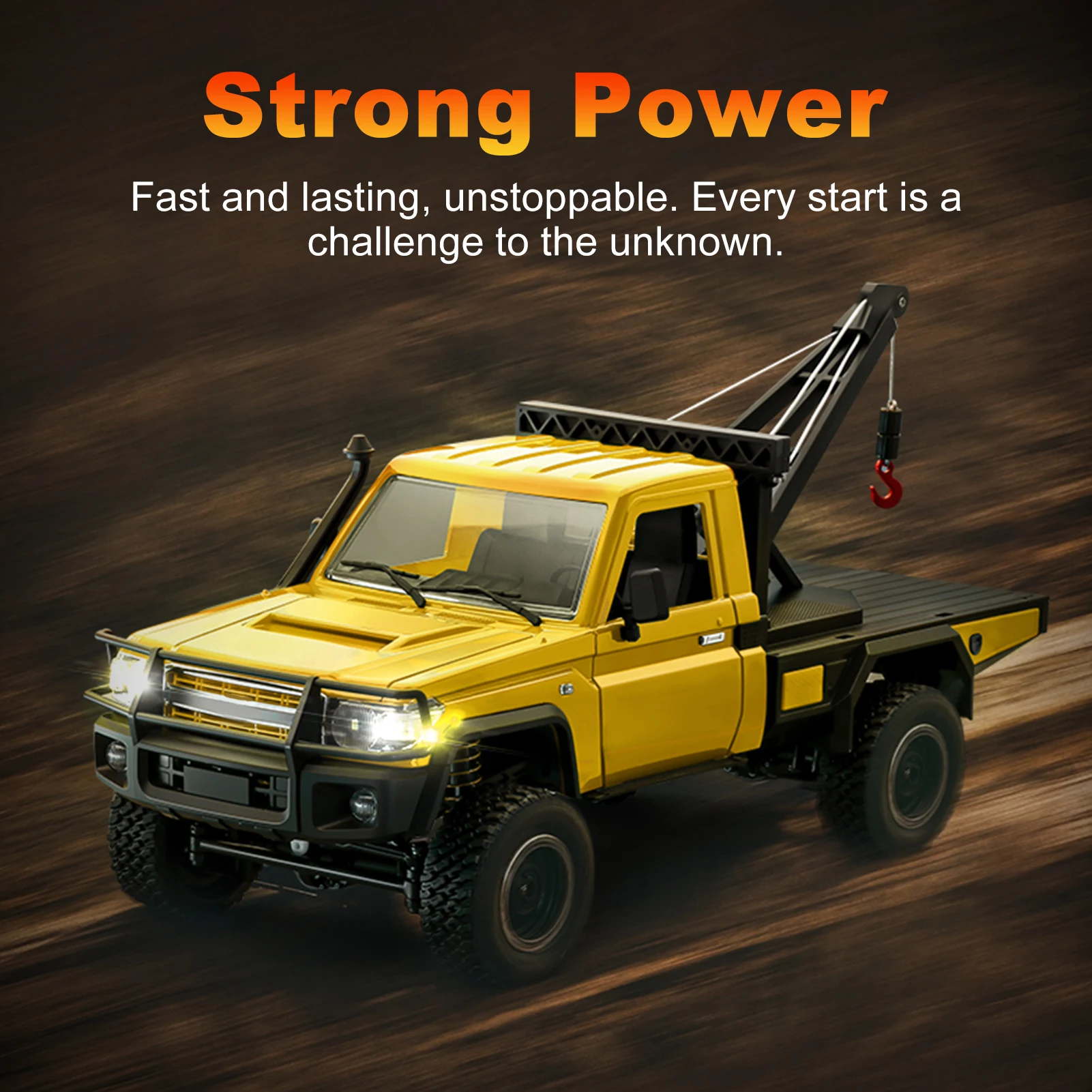 

Remote Control Truck Crane, 1:12 Scale 4WD Remote Control Crawler, 2.4Ghz Off-Road Toy Pickup Truck with Lights, All Terrain