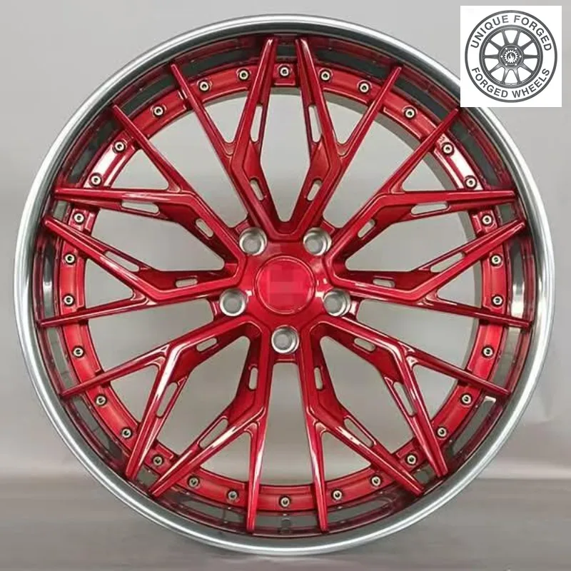 26 Style 16 17 18 19 20 21 22 24 Inch Red 5x112 5x114.3 5x100 5x120 5x1143 5x108 Custom Aluminium Alloy Forged Wheels Rims