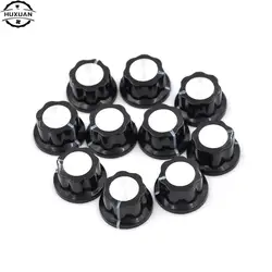 10pcs/pack Black Potentiometer Knob Rotary Cap MF-A01 A01 Potentiometer Bakelite Governor knob Material Plastic Metal