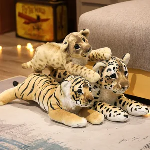39-58 cm Simulasi Lion Tiger Leopard Mainan Mewah Dekorasi Rumah Boneka Binatang Lucu Boneka Lembut Seperti Bantal untuk Anak Laki-laki Hadiah 8 macan putih terlaris - №