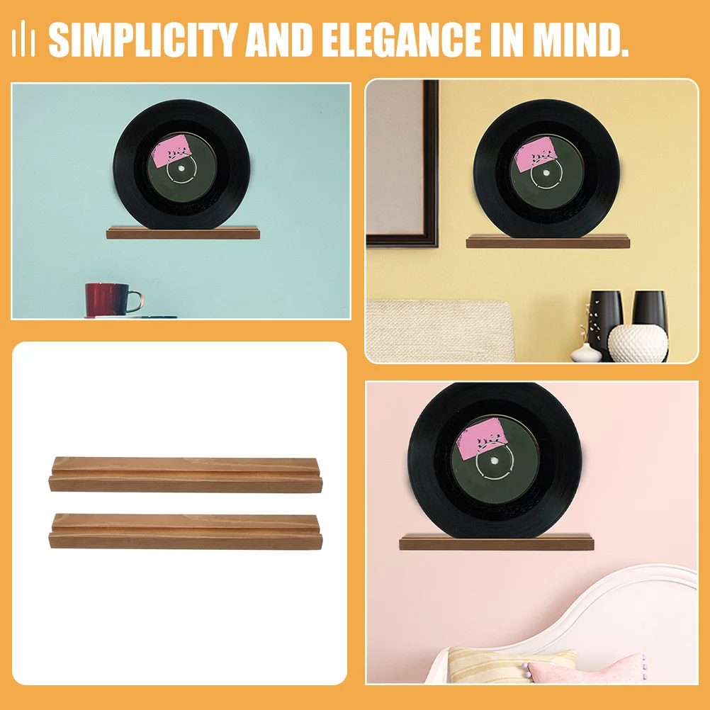 

1Set Wood Vinyl Record Storage Racks Wall Shelf Vinyl Record Organizer Holder Wood Cd Storage Rack Multifunctional Display