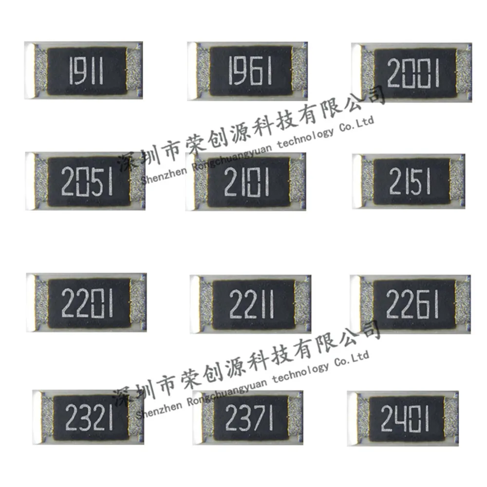 100pcs/lot 0805 smd Chip Resistor 1% 1911 1961 2001 2051 2101 2151 2201 2211 2261 2321 2371 2401  2.0*1.2mm 1/8W