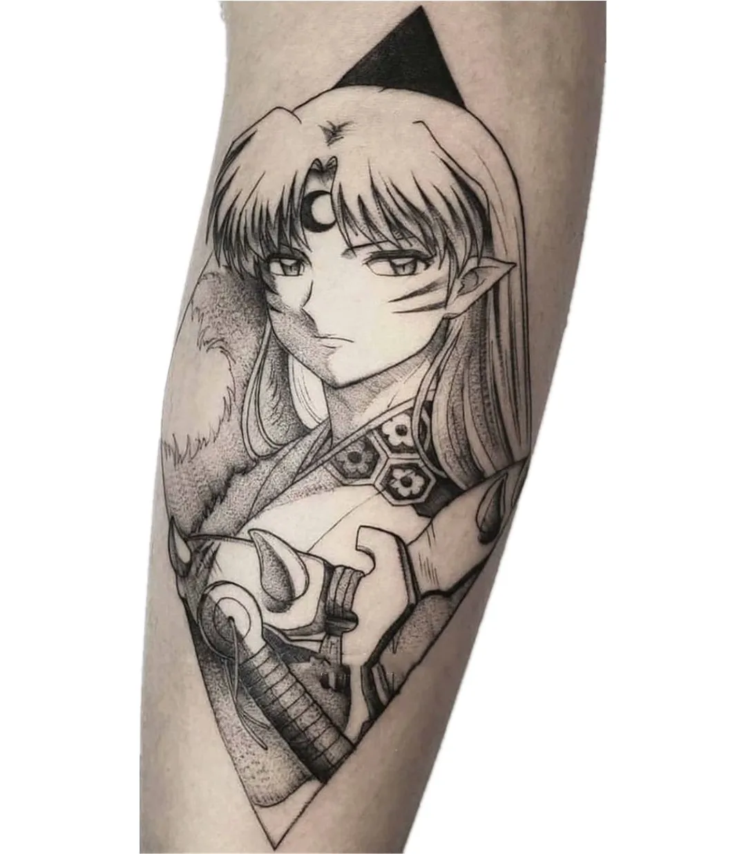 Anime sesshumaru tatuaggi temporanei Cartoon Boy Transfer Tattoo Art impermeabile falso tatuaggio adesivo per donna uomo braccio mano corpo