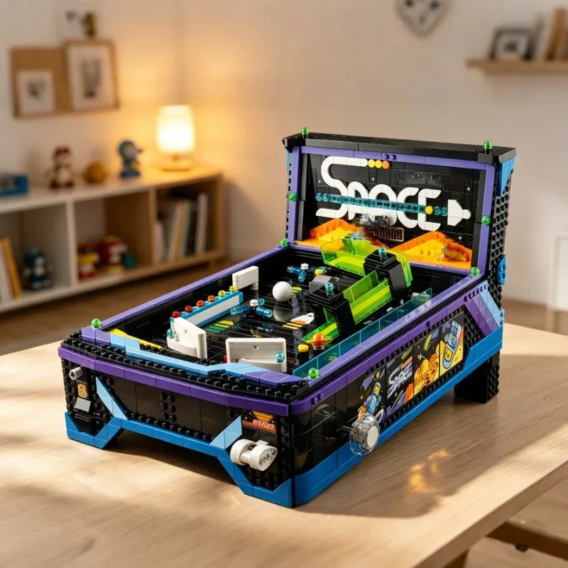 New Arrival 2274PCS Model Arcade Pinball Machine Building Blocks Arcade Game Suitable for Adults and Collectors Assemble Gift
