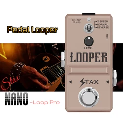 Stax Minimalism NANO Looper 48Khz 24Bit Guitar Effect Loop Pedal Bass 10 Mins Stack Record Time Unlimited Overdubs USB Port