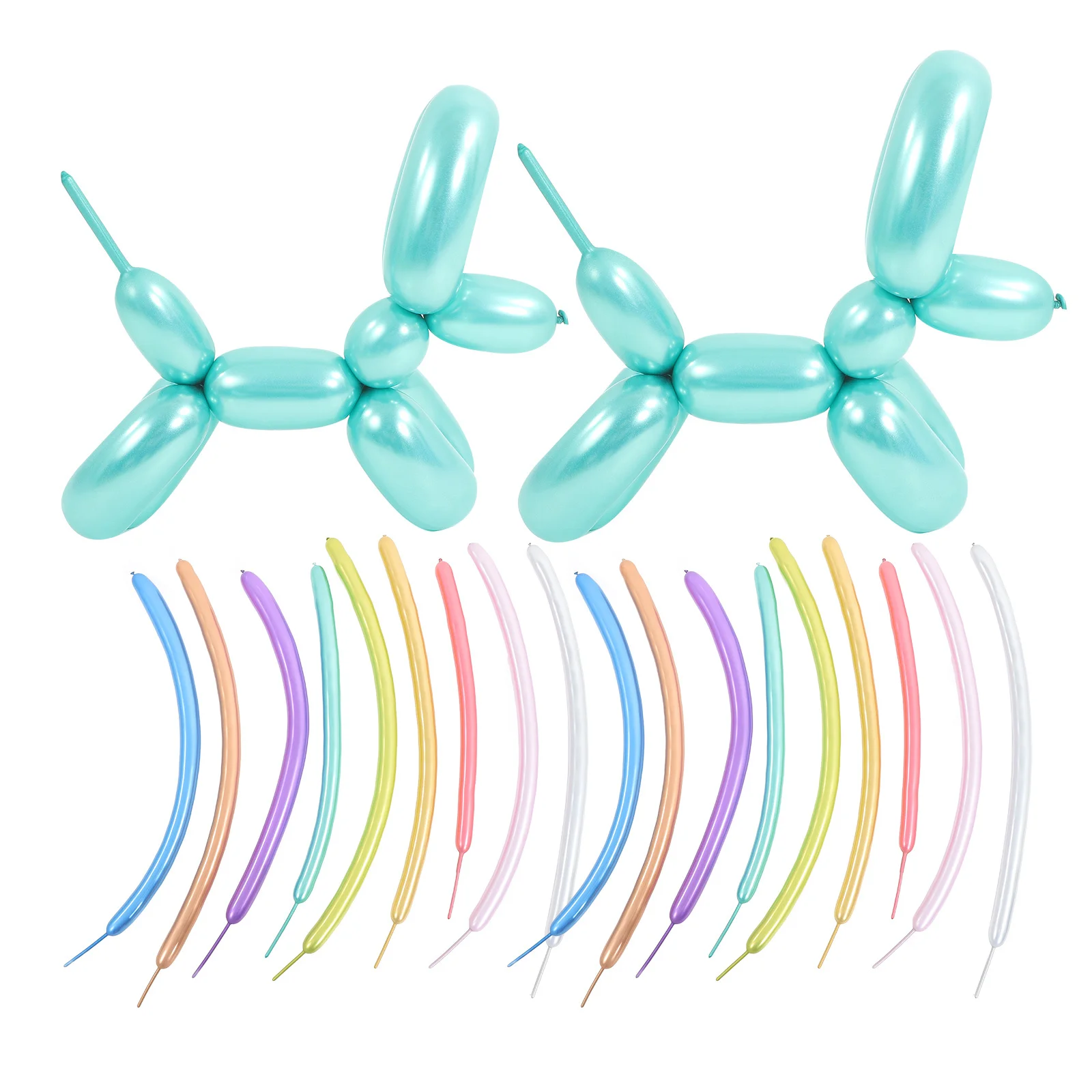 

100 Pcs Metal Balloon Decorative Twisting Balloons for Modelling Latex Bulk Bride