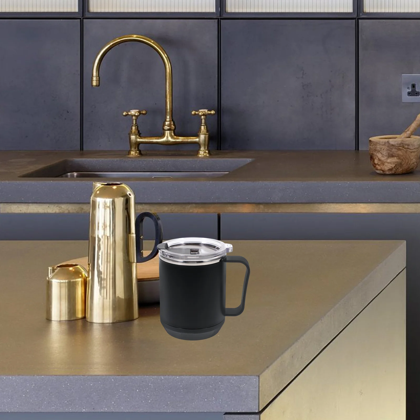 

Portable Stainless Steel Mug Sealing Coffee Cup for Camping Bbq Beach Rust-Proof Lightweight Insulated Water Cup for Indoor