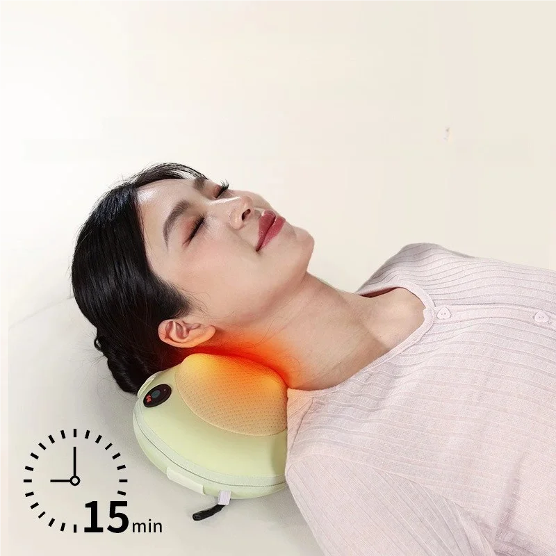 

Neck Massage Pillow Muti-function Portable Ultra Soft Foam Deep Tissue Kneading Massager Pillow for Home Flight Car Traveling