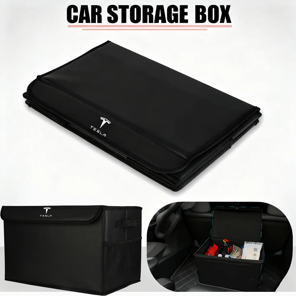 

Foldable Car Trunk Storage Bag Large Capacity Auto Multiues Tools Storage Box Bag For Tesla Model Y 3 S X Roadster Accessories