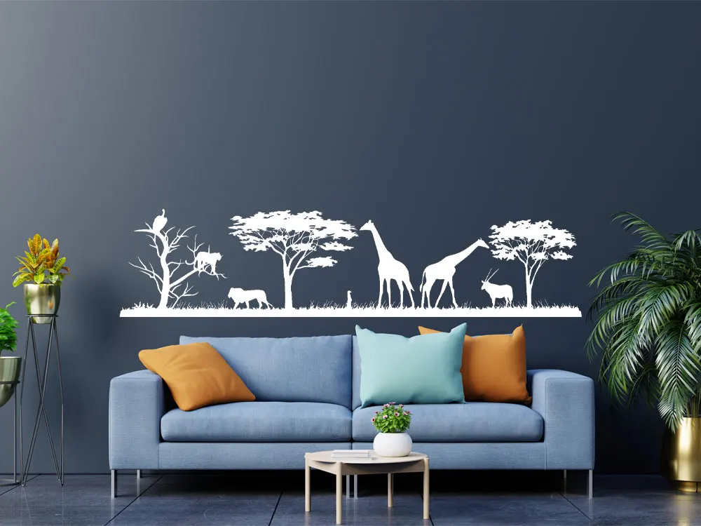 African Safari Wall Decal Jungle Vinyl Stickers Decals Home Decor Animal  Wall Vinyl Decal  Nursery Decor Room Decoration 3117